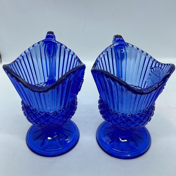 Avon Fostoria Blue Pitcher George Washington Mt. Vernon 1976 Vintage Beautiful - Picture 6 of 16